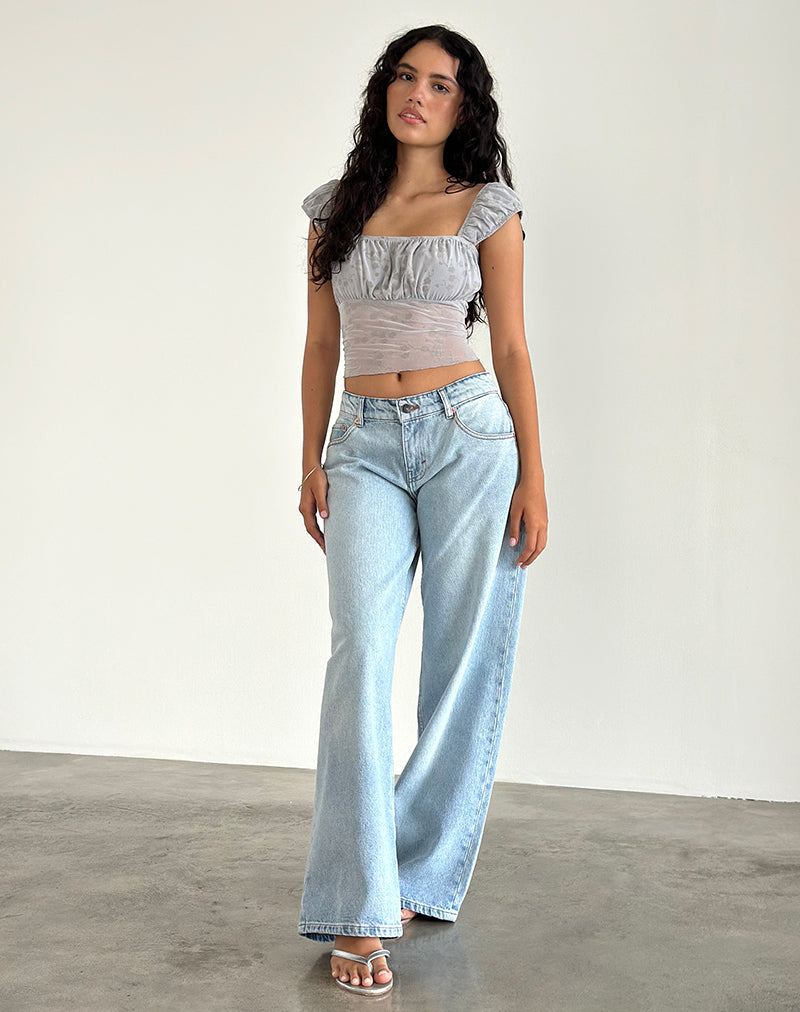 Jamet Top en Flock Chic Petals Gris