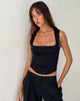 Imagen de Jinisa Corset Top en satén negro