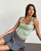 Imagen de Jiniso Crop Top en salvia con lazos marfil