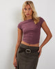 Imagen de Jojes Dipped Hem Tee in Cotton Hemp Mauve