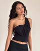 Imagen de Jovie One Shoulder Slinky Bow Top en Negro