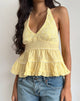 Imagen de Juanita Frill Halterneck Top in Yellow