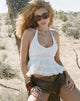 Imagen de Juanita Frill Halterneck Top in Crochet Blanco