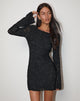 Imagen del minivestido Julita de flores transparentes Negro
