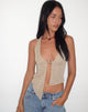 Imagen de Kacie Waffle Knit Halterneck Butterfly Top en Avena