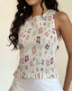 Imagen de Kagumi Shirred Top in Flower Stamp Purple