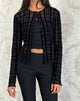 Imagen de Kahula Cardigan in Tonal Check Flock Negro