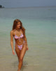 Imagen del sujetador de bikini Kaia en tartán rosa pastel