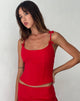 Imagen de Kaida Top corsé con lazo en rojo sastrería