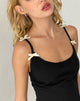 Imagen de Kaida Ivory Corset Detail Top in Tailoring Negro