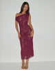 Imagen de Kaido Midi Dress in Sequin Knit Burgundy