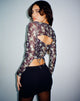 imagen de Kalula Long Sleeve Crop Top in Pretty Floral Green
