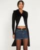 imagen de Kameo Longline Cardi en negro con piel afgana