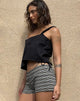 Imagen de Eunia Short de rayas negras y marrones