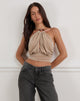 Imagen de Karise Plunge Top en Glitter Lurex Mesh Crema