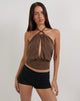 Imagen de Karise Plunge Top en Cupro Chocolate amargo