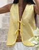 Imagen de Kayve Tie Front Top in Broderie Yellow