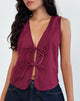 Imagen de Kayve Tie Front Top in Burgundy