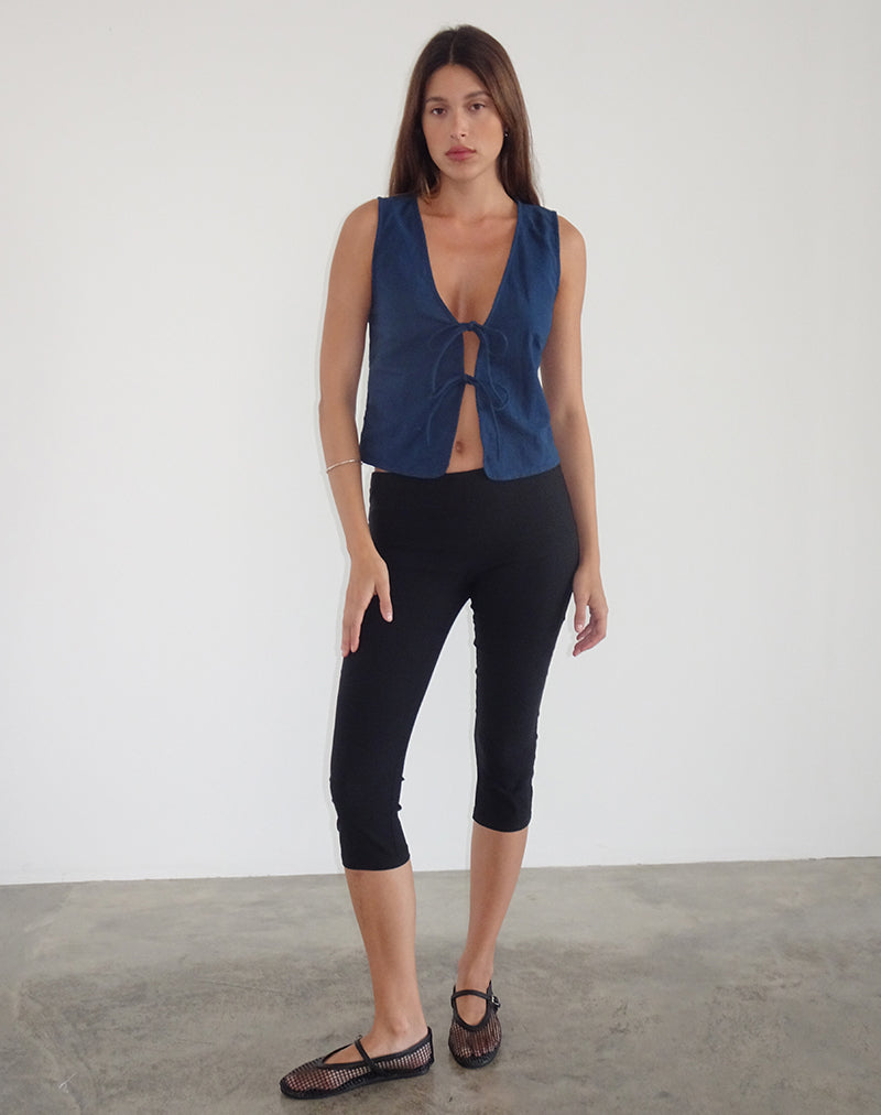 Top con lazo Kayve en azul marino
