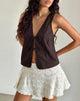Imagen de Kayve Tie Front Top in Poplin Deep Mahogany