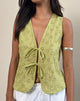 Imagen de Kayve Tie-Front Top in Little Daisy Broderie Lime