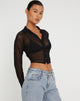 imagen de Kelly Cropped Shirt en Mesh Negro