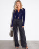 Imagen de la camisa Kelly en Glitter Lurex Azul Marino
