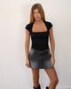 Imagen de Kelmere Top con cuello abierto en Jersey Liso Negro