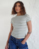 Imagen de Kenichi Top de rayas Jersey verde salvia