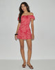 Imagen de Kenja Mini Vestido Bardot en Paisley Retro Rosa