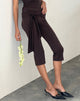 Imagen de Effy Pantalones capri con cintura envolvente en mocca