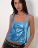 Imagen de Kosile Cami Top de lentejuelas azul