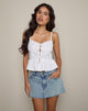 Imagen de Kugy Tie Front Cami Top in Poplin White