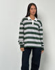 Imagen de la camiseta de rugby Kumara en verde, caqui y blanco