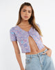 imagen de MOTEL X JACQUIE Kusha Crop Top en Punto Mix Space Dye Lila