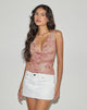 Imagen de Lahira Top Cuello Vaca en Smoky Floral Melocotón