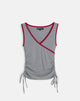 Imagen de Laird Wrap Top gris con ribete rojo Adrenaline