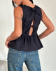 Imagen de Lanzo Tie Back Top in Poplin Negro