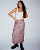 imagen de Lassie Printed Mesh Maxi Skirt in Warped Houndstooth Brown