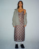 imagen de KALANA DRESS GREEN BLURRED CHECK DARK OLIVE