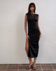 Imagen de Lauryn Maxi Dress sin espalda en jersey negro transparente