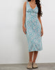 Imagen del vestido Lavisha Midi en azul Flower Power