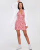 imagen de Leana Mini Dress in Ditsy Butterfly Peach and Red