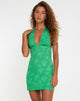 imagen de Leana Mini Dress in Satin Rose Jade Green