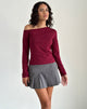 Imagen de Ledez Asymmetric Slouchy Top in Burgundy Tissue
