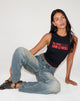 Image of Camiseta de tirantes Leen en negro con Bad Choices, Good Stories Graphic
