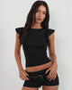 Imagen de Leisle Frill Top Negro