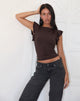 Imagen de Leisle Frill Top en Chocolate amargo