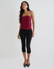 Imagen de Leocadia Bandeau Top en Cupro Rojo Oscuro