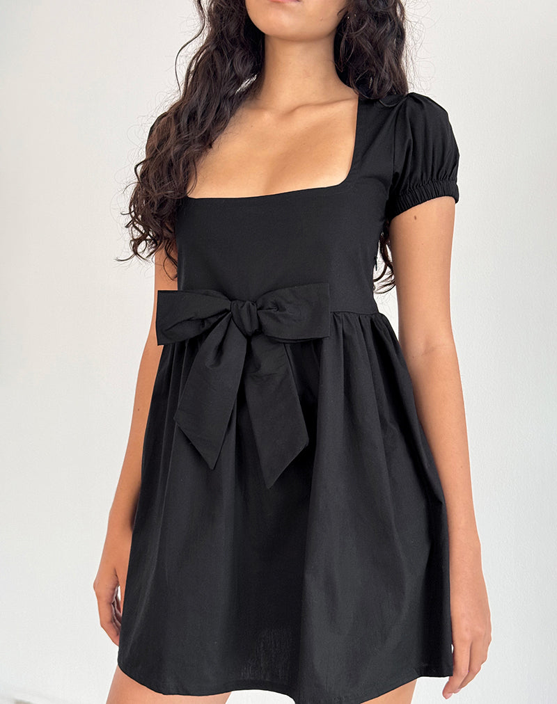Minivestido Leshiana de popelina negro